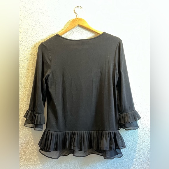 Ruffled black blouse - Daniel Rainn - Picture 2 of 2